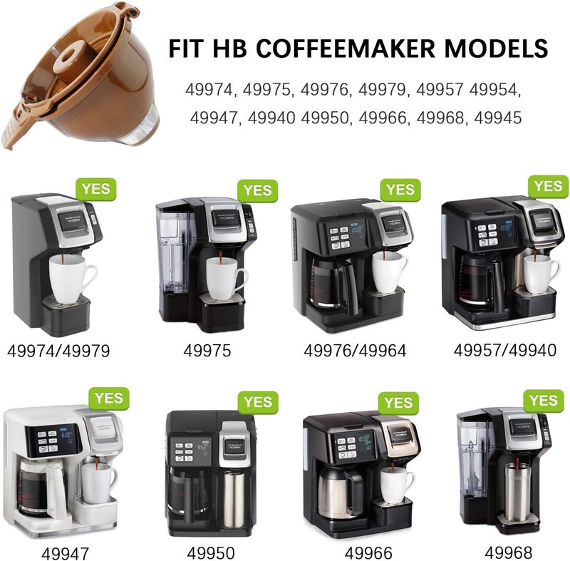 Cestlaive 2-Pack Single Serve Ground coffee Brew Basket for Hamiltion FlexBrew Coffee Maker Models 49974 49975 49976 49979 49957 49954 49947 49940 49950 49966 49968 Filter Part, Brown - Image 2